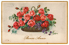 Load image into Gallery viewer, Happy New Year - Bonne Annee Vintage Original Postcard # 0503 - Post Marked December 29, 1941

