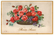 Happy New Year - Bonne Annee Vintage Original Postcard # 0503 - Post Marked December 29, 1941