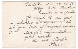 Happy New Year - Bonne Annee Vintage Original Postcard # 0504 - December 30, 1918