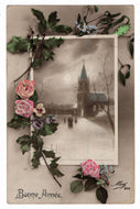 Happy New Year - Bonne Annee Vintage Original Postcard # 0507 - Post Marked 1918
