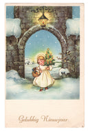 Happy New Year - Gelukkig Nieuwjaar Vintage Original Postcard # 0513 - Post Marked January 3, 1961