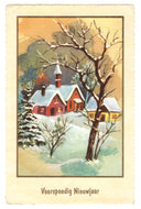Happy New Year - Voorspoedig Nieuwjaar Vintage Original Postcard # 0514 - Post Marked 1968