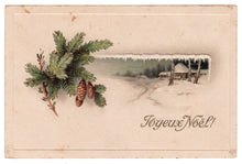 Load image into Gallery viewer, Merry Christmas - Joyeux Noel Vintage Original Postcard # 0515 - Post Marked December 12, 1944
