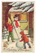 Happy New Year - Gelukkig Nieuwjaar Vintage Original Postcard # 0525 - Post Marked 1960's