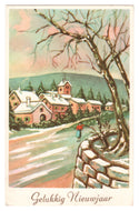 Happy New Year - Gelukkig Nieuwjaar Vintage Original Postcard # 0527 - Post Marked January 4, 1965
