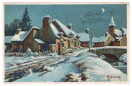 Happy New Year - Bonne Annee Vintage Original Postcard # 0560 - Post Marked December 28, 1944
