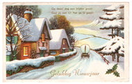 Happy New Year - Gelukkig Nieuwjaar Vintage Original Postcard # 0563 - Post Marked 1960's