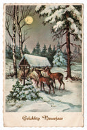 Happy New Year - Gelukkig Nieuwjaar Vintage Original Postcard # 0564 - Post Marked December 29, 1958