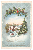 Happy New Year - Gelukkig Nieuwjaar Vintage Original Postcard # 0565 - Post Marked December 31, 1959