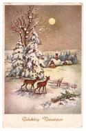 Happy New Year - Gelukkig Nieuwjaar Vintage Original Postcard # 0578 - Post Marked January 2, 1961