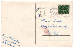 Happy New Year - Gelukkig Nieuwjaar Vintage Original Postcard # 0578 - Post Marked January 2, 1961