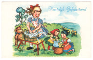 Congratulations - Hartelijk Gefeliciteerd Vintage Original Postcard # 0584 - Post Marked August 27, 1986