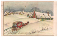 Happy New Year - Gelukkig Nieuwjaar Vintage Original Postcard # 0585 - Post Marked December 30. 1955