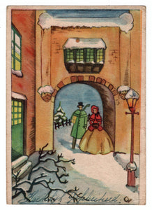 Happy New Year - Gelukkig Nieuwjaar Vintage Original Postcard # 0587 - Post Marked 1950's