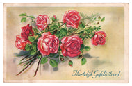 Congratulations - Hartelijk Gefeliciteerd Vintage Original Postcard # 0588 - Post Marked November 12, 1952