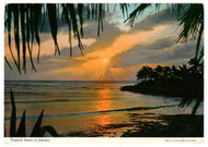 Tropical Sunset in Jamaica Vintage Original Postcard # 0595 - Post Marked 1980's