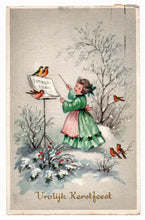 Load image into Gallery viewer, Merry Christmas - Vrolijk Kerstfeest Vintage Original Postcard # 0599 - Post Marked 1960&#39;s
