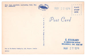 Ocho Rios Bay, Jamaica Vintage Original Postcard # 0602 - Stamped May 27, 1974