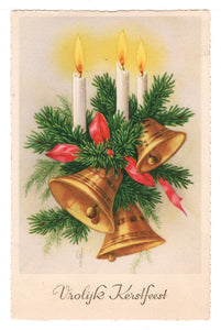 Merry Christmas - Vrolijk Kerstfeest Vintage Original Postcard # 0618 - 1960's