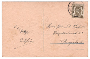 Happy New Year - Gelukkig Nieuwjaar Vintage Original Postcard # 0619 - Post Marked 1919
