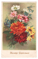 Congratulations - Hartelijk Gefeliciteerd Vintage Original Postcard # 0622 - Post Marked March 19, 1960