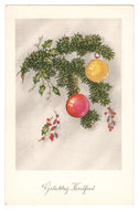 Merry Christmas - Gelukkig Kerstfeest Vintage Original Postcard # 0624 - Post Marked December 12, 1988