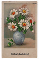 Congratulations - Hartelijk Gefeliciteerd Vintage Original Postcard # 0639 - Post Marked 1960's