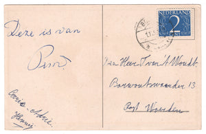 Congratulations - Hartelijk Gefeliciteerd Vintage Original Postcard # 0640 - Post Marked 1950's