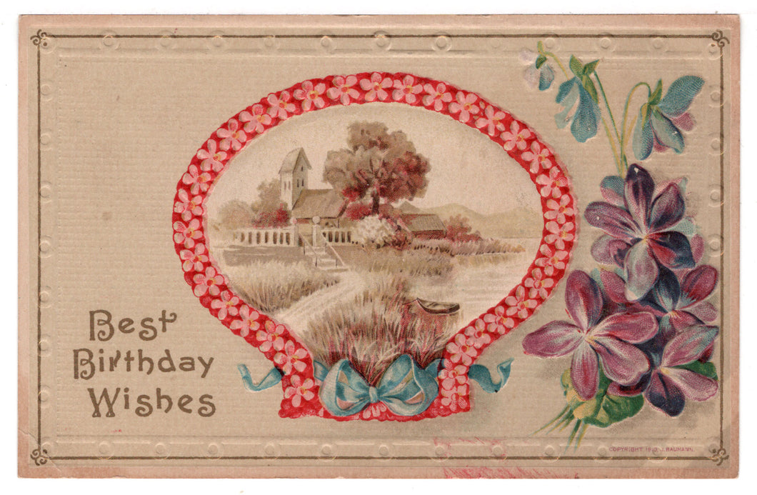 Best Birthday Wishes Vintage Original Postcard # 0651 - New, Early 1900's