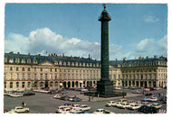 Place Vendome, Paris, France Vintage Original Postcard # 0655 - Post Marked 1970