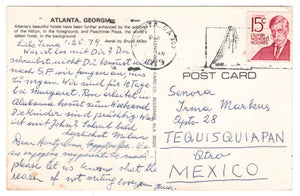 Atlanta Skyline, Georgia, USA Vintage Original Postcard # 0674 - Post Marked 1979