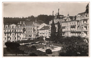 Schillerplatz Hotel, Marienbad, Kirchenplatz, Austria Vintage Original Postcard # 0704 - Post Marked June 15, 1929