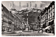 Maria Theresien Strasse, Innsbruck, Austria Vintage Original Postcard # 0721 - Post Marked August 30, 1956