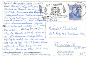 Bezel Berg Wald, Austria Vintage Original Postcard # 0723 - Post Marked October 28, 1963 - Real Photograph