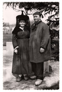 Couple at Bourg-en-Bresse, Auvergne-Rhône-Alpes, France Vintage Original Postcard # 0729 - 1950's