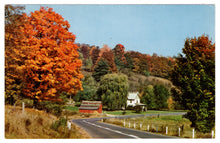 Load image into Gallery viewer, Autumn Scenic Country Road - A Pleasing Drive, USA Vintage Original Postcard # 0745 - 1960&#39;s
