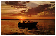 Quiet Sunset on the Lake, USA Vintage Original Postcard # 0746 - 1960's