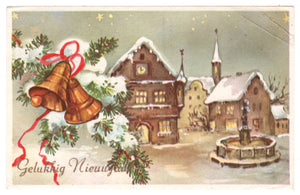 Happy New Year - Gelukkig Nieuwjaar Vintage Original Postcard # 0753 - Post Marked December 31, 1965