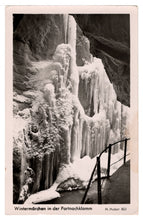 Load image into Gallery viewer, Wintermarchen in der Partnachklamm, Upper Bavarian Alps, Germany Vintage Original Postcard # 0766 - 1950's
