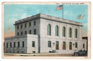 Billings Post Office, Montana, USA Vintage Original Postcard # 0768 - Post Marked September 28, 1929