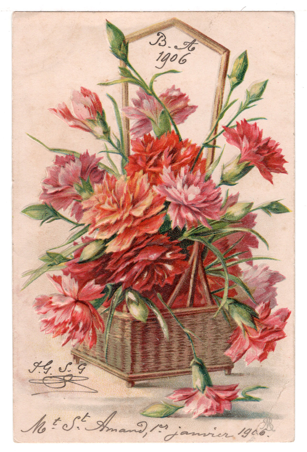 New Years Greetings Vintage Original Postcard # 0775 - January 1, 1906