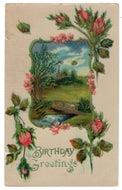 Birthday Greetings Vintage Original Postcard # 0791 - Early 1900's