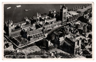 Houses of Parliament & Westminster Abbey, London, England Vintage Original Postcard # 0823 - Post Marked April 15, 1954 - Real Photograph