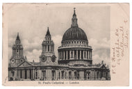 St. Paul's Catherdal, London, England Vintage Original Postcard # 0837 - Post Marked December 26, 1904