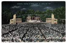 Load image into Gallery viewer, Municipal Theatre in Forest Park, St. Louis, Missouri, USA Vintage Original Postcard # 0854 - Post Marked January 21, 1942
