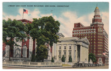 Load image into Gallery viewer, Library &amp; Court House, New Haven, Connecticut, USA Vintage Original Postcard # 0857 - Post Marked July 1946
