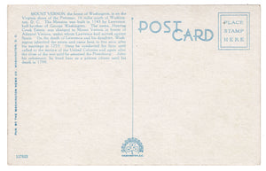 Mount Vernon, Virginia, USA - Home of George Washington Vintage Original Postcard # 0864 - 1930's