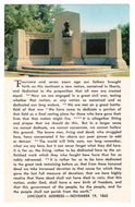 Abraham Lincoln Gettysburgh Address & Memorial, Pennsylvania, USA Vintage Original Postcard # 0870 - New - 1960's