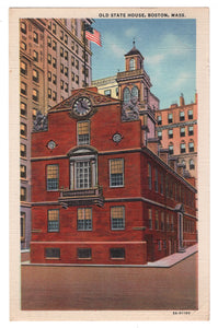 Old State House, Boston, Massachusetts, USA Vintage Original Postcard # 0879 - Post Marked October 1949