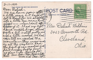 State Capitol, Harrisburg, Pennsylvania, USA Vintage Original Postcard # 0885 - Post Marked March 17, 1939